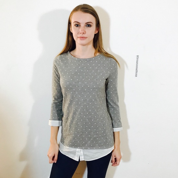 LOFT Sweaters - LOFT ANN TAYLOR POLKA DOT SWEATER TOP XS 0222